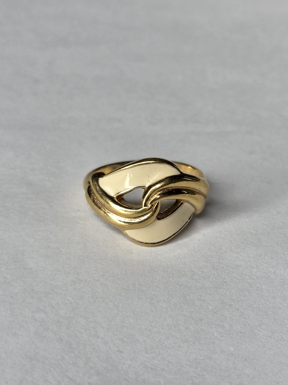 Vintage 1990s Painted Brass Ring Size 6 Great Condition Unmarked